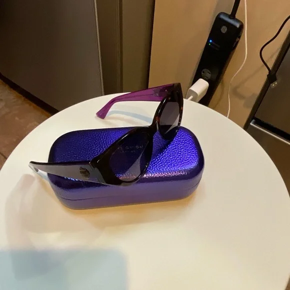 Kurt Geiger Purple and Brown Cat-Eye Sunglasses - Picture 2 of 6